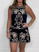 Embroidered Tank and Shorts Set