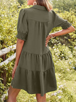 Johnny Collar Short Sleeve Mini Dress