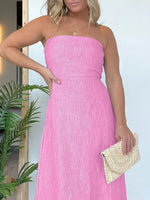 Full Size Strapless Casual Maxi Dress Plus Size