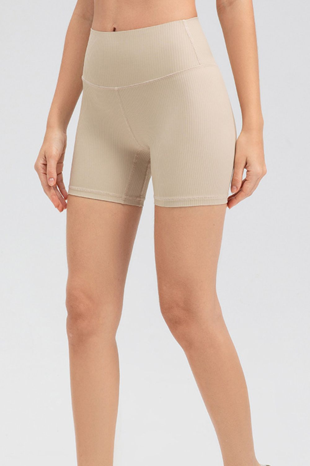 Wide Waistband Slim Fit Sports Shorts - Ladyez