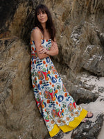 Printed Square Neck Maxi Dress - Ladyez