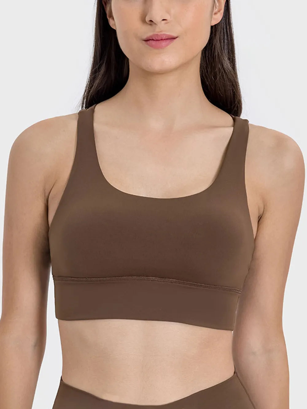 Millennia Crisscross Scoop Neck Active Tank - Ladyez