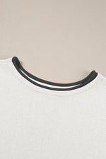 Contrast Trim Round Neck Top and Pants Set