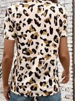 Leopard Print Short Sleeve T-Shirt - Ladyez