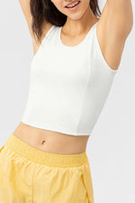 Round Neck Wide Strap Active Tank - Ladyez