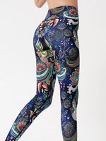 Printed High Waist Active Leggings - Ladyez