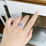 5 Carat Moissanite 925 Sterling Silver Round Ring