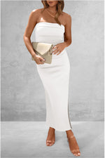 Slit Tube Midi Dress - Ladyez
