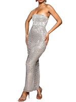 Rhinestone Tube Maxi Dress
