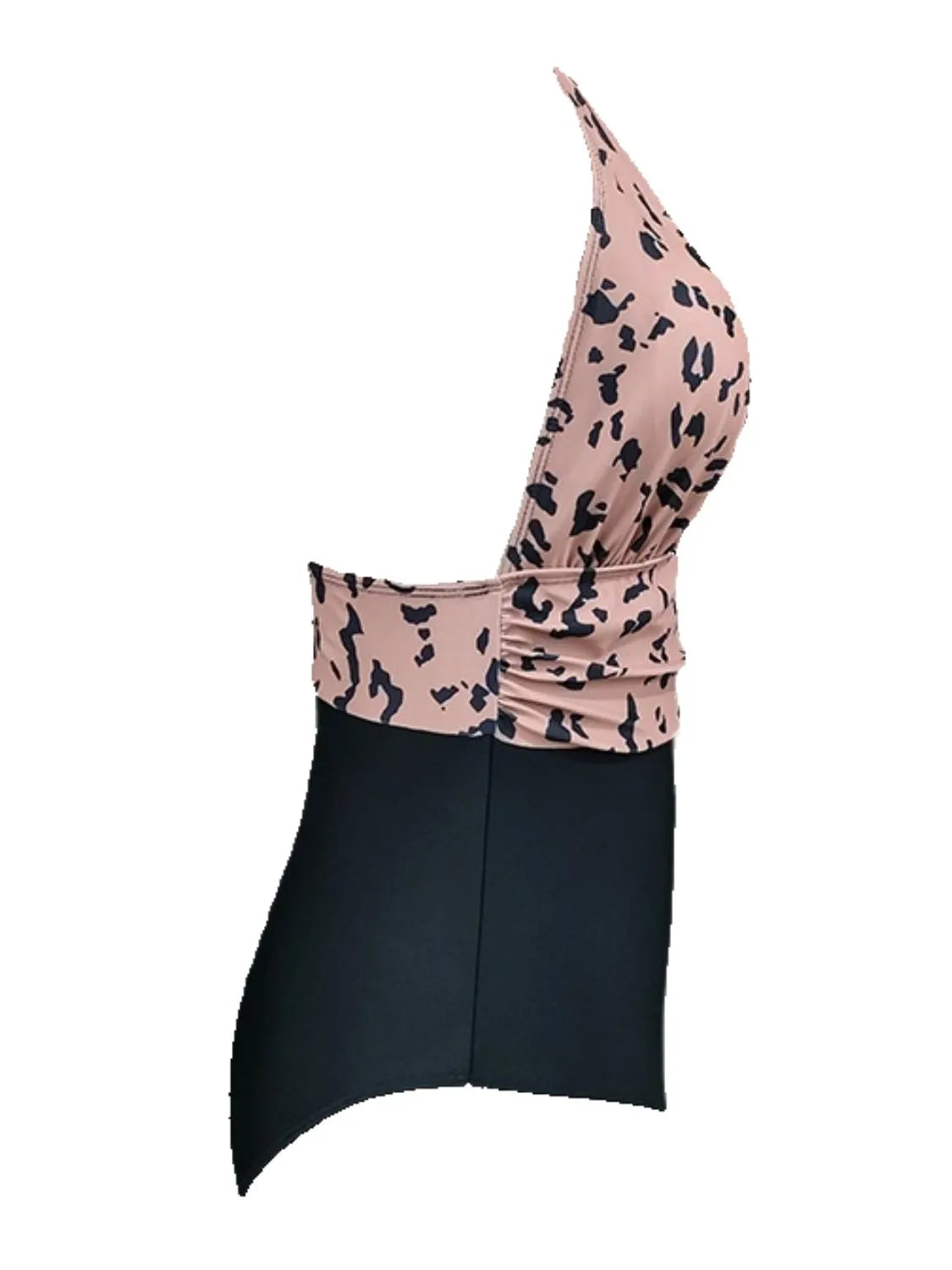 Full Size Leopard Halter Neck One-Piece Swimwear Plus Size - Ladyez