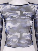 Camouflage Mesh Long Sleeve T-Shirt