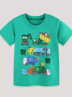 Children's Cartoon Garbage Truck Graphic Tee