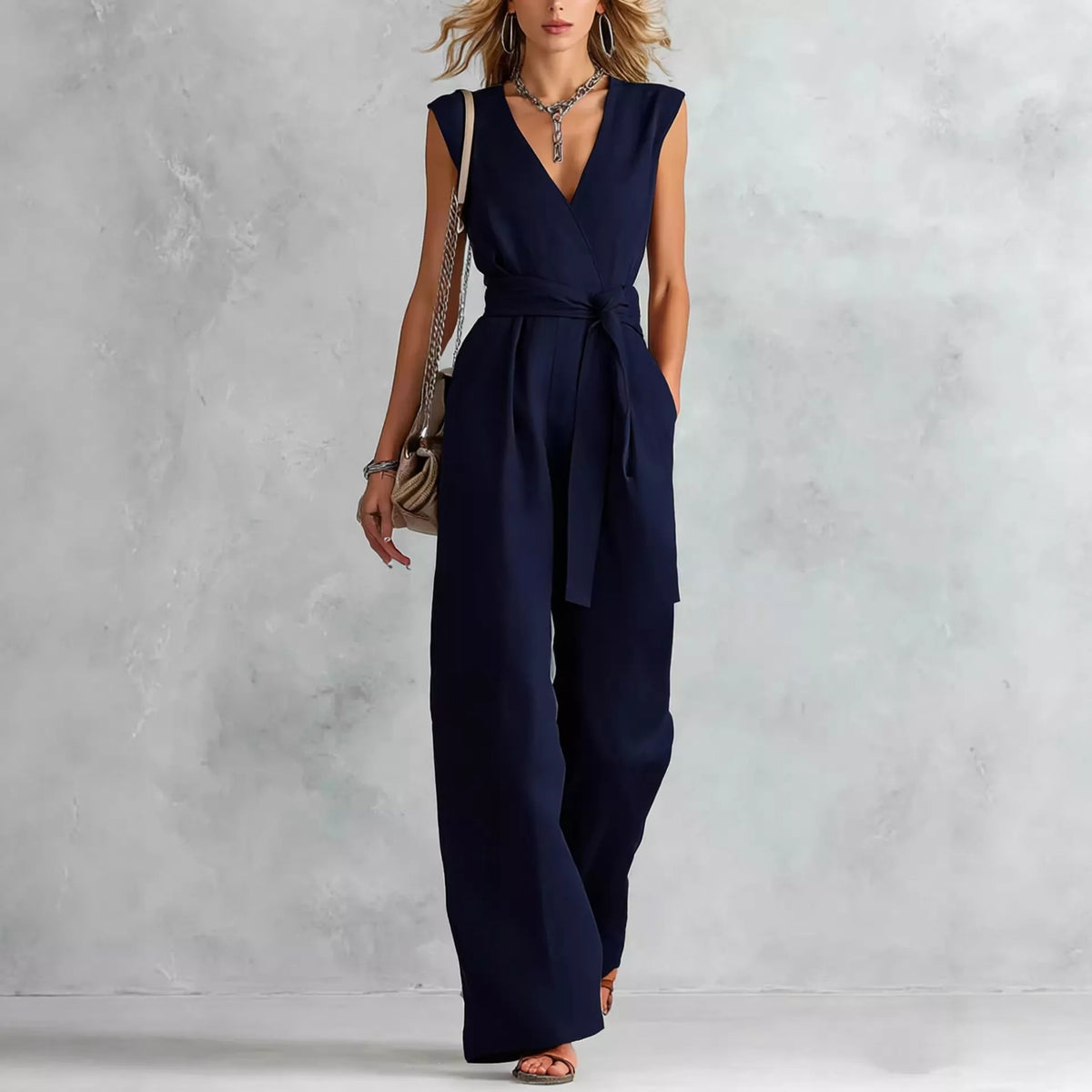 Sleeveless Wide Leg Jumpsuit