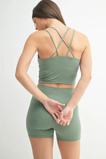 MONO B Venice Cloud Light Crisscross Sports Bra - Ladyez