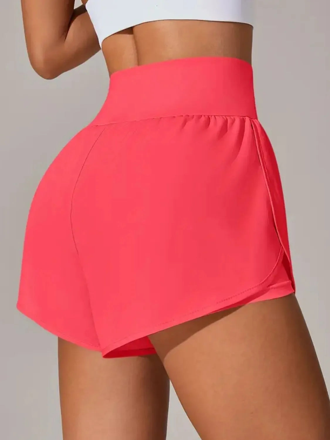 Pocketed High Waist Active Shorts - Ladyez