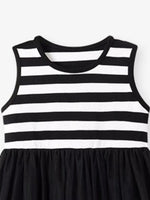 Children's Striped Sleeveless Tulle Dress
