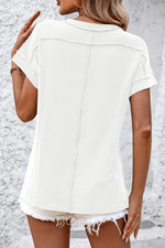 Mandy Striped Round Neck Short Sleeve T-Shirt - Ladyez