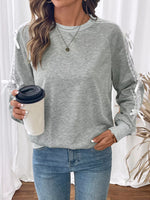 Lace Detail Round Neck Sweatshirt