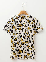 Leopard Print Short Sleeve T-Shirt - Ladyez