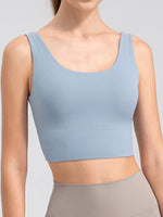 Scoop Neck Wide Strap Active Tank - Ladyez