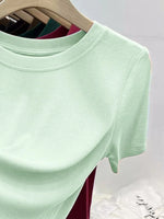 Crew Neck Short Sleeve T-Shirt - Ladyez