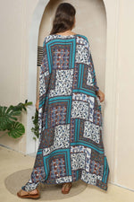 Printed V-Neck Split Maxi Dress - Ladyez