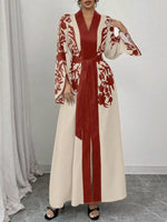 Printed Tie Waist Maxi Dress