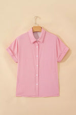 Casual Polka Dot Print Button Down Shirt