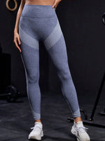 Striped High Waist Active Pants - Ladyez