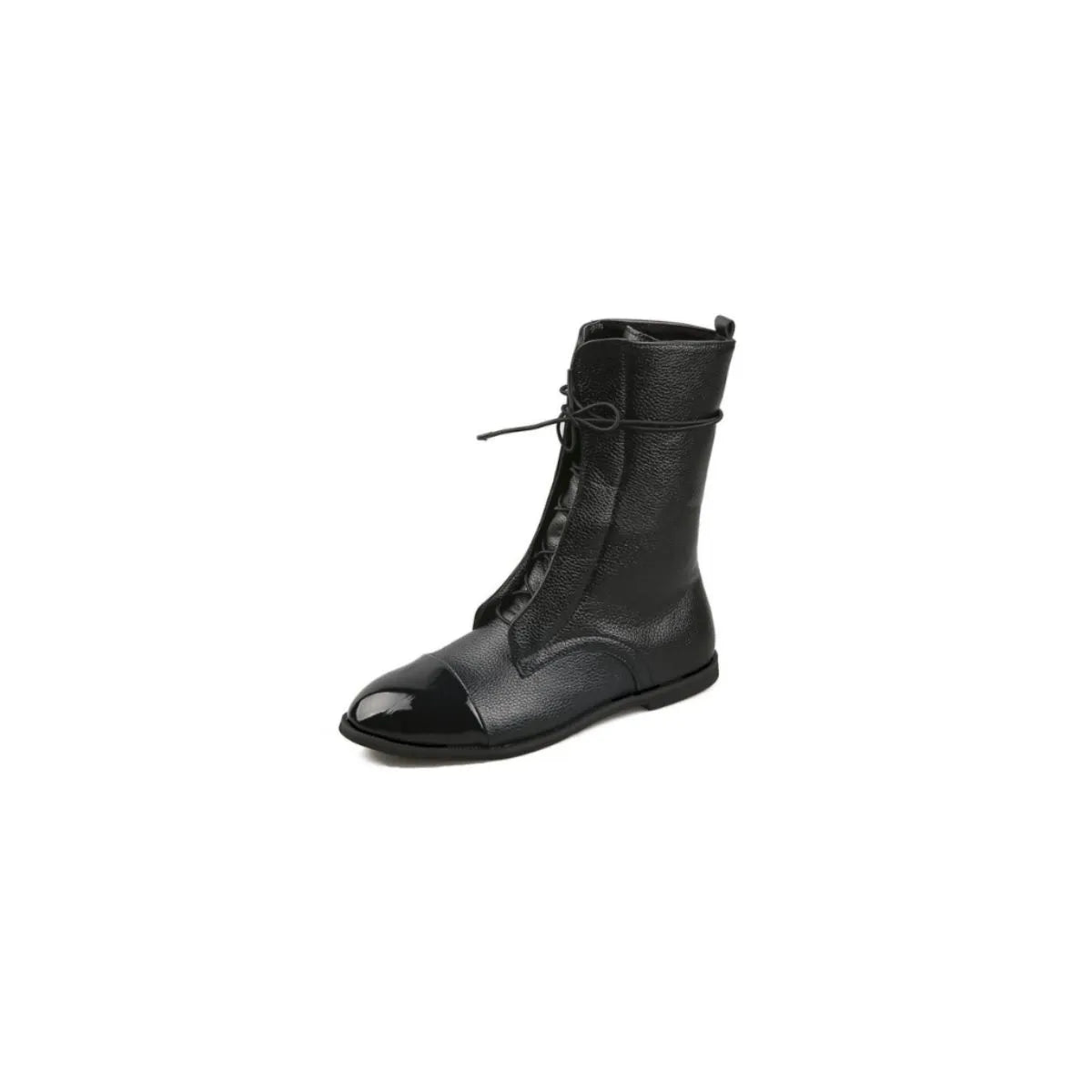 Round Toe Block Heels Boots - Ladyez