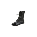 Round Toe Block Heels Boots - Ladyez