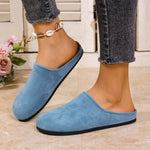 Round Toe Suede Slip-Ons