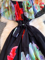 Floral Off-Shoulder A-Line Dress