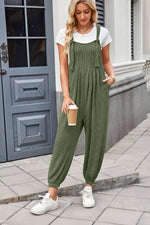 Lovelet Knotted Strap Overalls with Pockets - Ladyez