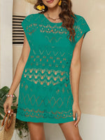 Openwork Round Neck Cover-Up - Ladyez