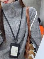 High Neck Half Zip Sweater