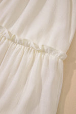 Solid Color Tied Straps Ruffle Tiered Mini Dress