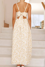 Bow Back Printed V-Neck Cami Dress - Ladyez