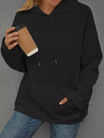 Full Size Embossed Lettering Casual Hoodie Plus Size