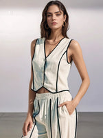 Stripe Vest and Pants Two-Piece Set