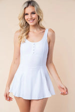 White Birch Sleeveless Performance Knit Swim Dress - Ladyez