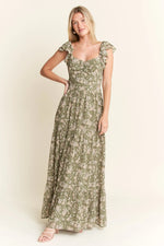 Jade By Jane Ruffle Sleeve Tiered Maxi Dress - Ladyez
