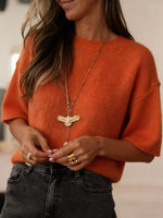 Cozy Knit Half Sleeve Sweater