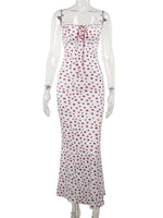 Floral Print Lace Trimmed Cami Dress