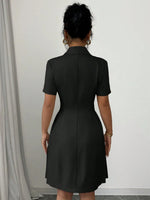 Double-Breasted Short Sleeve Dress