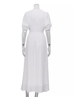Slit Puff Sleeve Maxi Dress