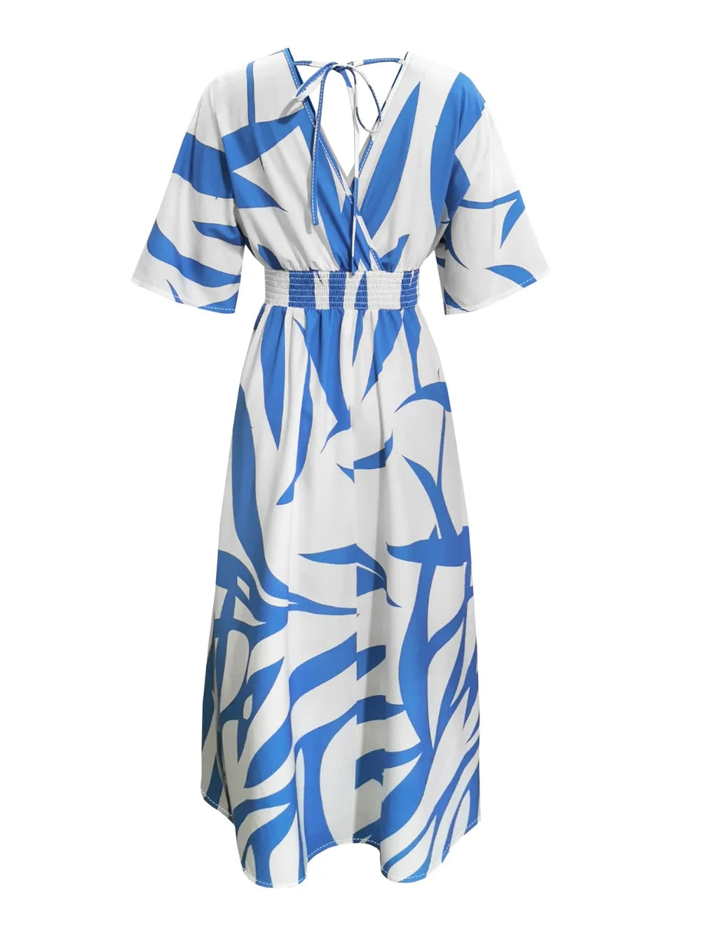 Slit Printed Surplice Maxi Dress - Ladyez