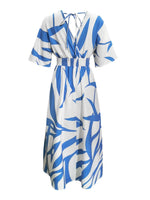 Slit Printed Surplice Maxi Dress - Ladyez