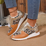 Leopard Lace Up Sneakers