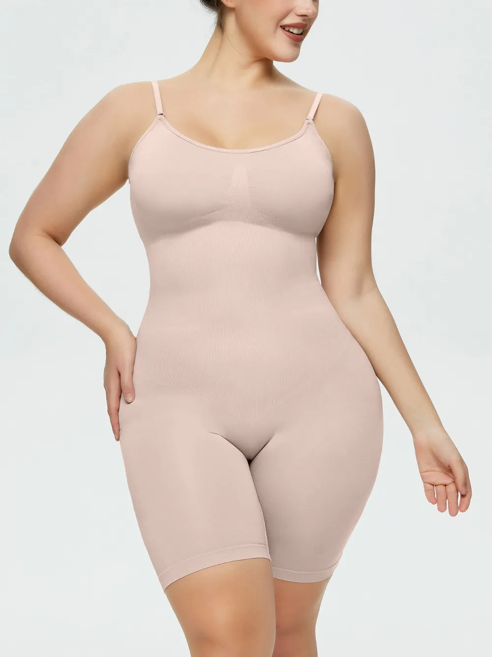 Full Size Spaghetti Strap Shaping Romper - Ladyez